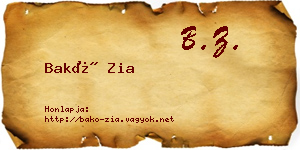Bakó Zia névjegykártya